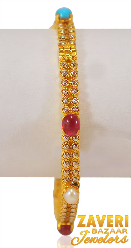  [ 22K Antique Bangles > 22kt Gold Antique Kada (1pc)  ]