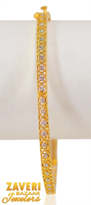  [ Gold CZ Bangles > 22K Gold Designer Bangles  ]