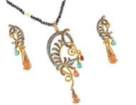 Pendant Earring Sets >  Gold Fancy Pendant Sets > 