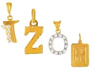 Gold Pendants >  Gold Initial Pendants > 