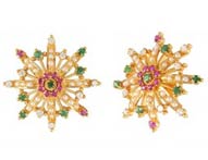 Gold Earrings >  Gemstone Earrings > 