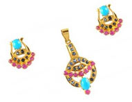 Pendant Earring Sets >  Precious Stone Pendant Sets > 