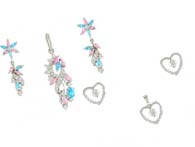 Pendant Earring Sets >  White Gold Pendant Sets > 