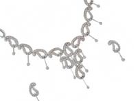 Necklace Earring Sets >  White Gold Necklace Sets > 