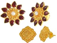 Gold Earrings >  22K Gold Tops > 