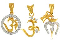 Gold Pendants >  Gold Om Pendants > 