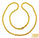 Click here to View - 22 kt Gold Rope Chain (20 In) 