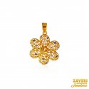 22K Two Tone Floral Pendant - Click here to buy online - 551 only..