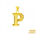 Click here to View - 22Kt Gold Initial Pendant (P) 
