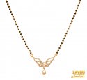 18Kt Rose Gold Diamond Mangalsutra - Click here to buy online - 3,598 only..