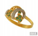 Gold Two Tone Ring with Emerald - Click here to buy online - 715 only..