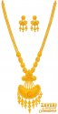 22K Gold Patta Necklace Set - Click here to buy online - 17,318 only..