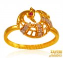 22 kt Gold Traditional Peacock Ring - Click here to buy online - 533 only..