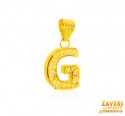Click here to View - 22Kt Gold Initial Pendant (G) 