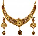 22kt Gold Antique Necklace Set  - Click here to buy online - 16,261 only..