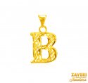 Click here to View - 22Kt Gold Initial Pendant (B) 
