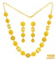 Click here to View - 22 Kt Gold Balls Necklace Set 