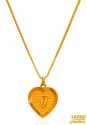 22K Gold Initial Pendant (Letter J) - Click here to buy online - 459 only..