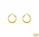 22 kt Plain Gold Hoop Earrings  - Click here to buy online - 393 only..