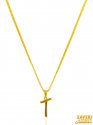 Click here to View - 22K Gold TwoTone Pendant (Letter T) 