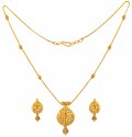 Click here to View - 22K Gold Necklace Earring Set 