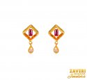 Click here to View - 22Kt Gold Ruby Color Stone Earrings 