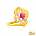 22Kt Gold CZ and Colored Stone Ring - Click here to buy online - 805 only..