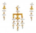 22Kt Gold Pendant And Earring Set - Click here to buy online - 2,121 only..