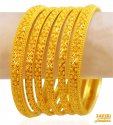 Click here to View - 22Kt Gold Bangles Set (6Pc) 