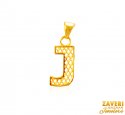 Click here to View - 22Kt Gold Initial Pendant (J) 