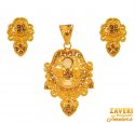 Meenakari 22K Gold Pendant set - Click here to buy online - 2,766 only..