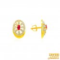 Click here to View - 22Kt Gold CZ Colored stone Earrings 