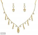 18k Nakshatra Diamond Necklace Set - Click here to buy online - 19,058 only..