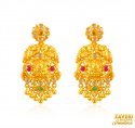 22Kt Gold Temple Jewelry Earring - Click here to buy online - 1,864 only..