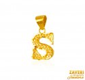 22Kt Gold Initial Pendant (S) - Click here to buy online - 299 only..
