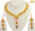 Antique Necklace Set in 22kt gold - Click here to buy online - 18,939 only..