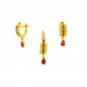22k Gold Multi Stone Pendant Set - Click here to buy online - 1,400 only..