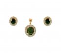 18k Emerald and Diamond Pendant Set - Click here to buy online - 6,127 only..