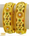 22Kt Gold meenakari Kada (2pc) - Click here to buy online - 16,301 only..