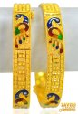 22kt Gold Peacock Kadas (2PC) - Click here to buy online - 7,637 only..