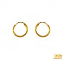 22 kt Gold Hoop Earrings  - Click here to buy online - 372 only..