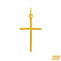 22Kt Gold Plain Cross Pendant - Click here to buy online - 466 only..