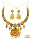 Antique Temple Jewelry Set 22K Gold - Click here to buy online - 15,766 only..