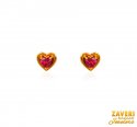 Click here to View - 22Kt Gold Ruby Color Stone Earrings 
