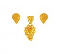 22k Yellow Gold Fancy Pendant Set - Click here to buy online - 1,049 only..