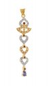 22Kt Gold two tone pendant with cz - Click here to buy online - 1,145 only..