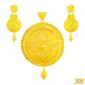 22k Gold Round Pendant Set  - Click here to buy online - 10,316 only..