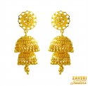 22 Kt Gold Jhumka Earrings - Click here to buy online - 3,850 only..