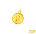 22Kt Gold Initial Pendant (R) - Click here to buy online - 323 only..