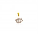 22 kt Gold Allah Pendant with CZ - Click here to buy online - 667 only..